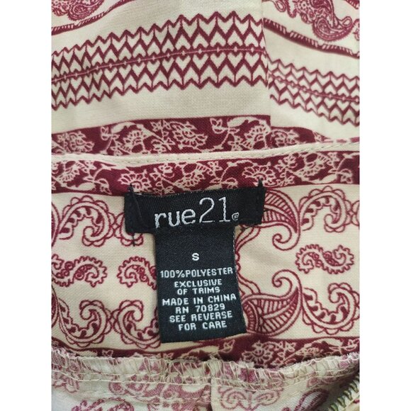 Rue21 Boho Chic Paisley Print Dress With Zipper & Cinched Waist Size S Polyester - Picture 3 of 9